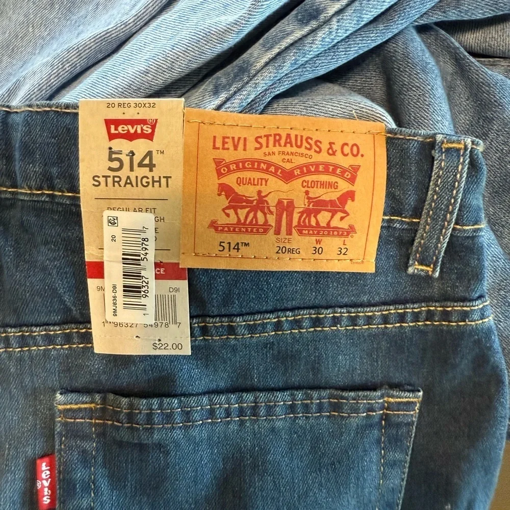 Levi’s 514 Straight Performance Stretch Jeans  NWT size 30 Mens Blue Jeans